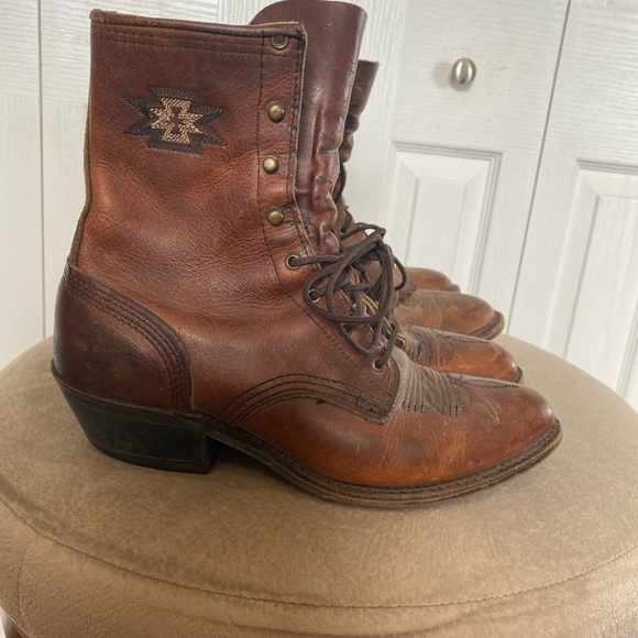 Lot of 2 Leather Boots - Picture 1 of 10